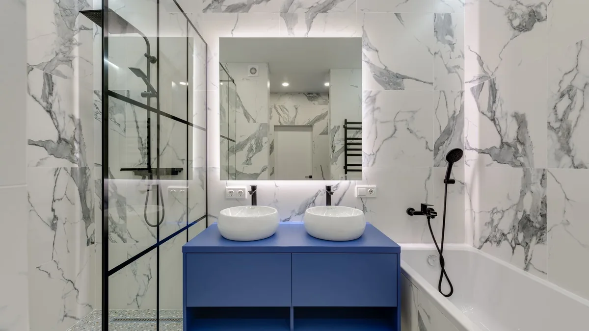 Bathroom gutted for a full remodel in Santa Clarita, CA